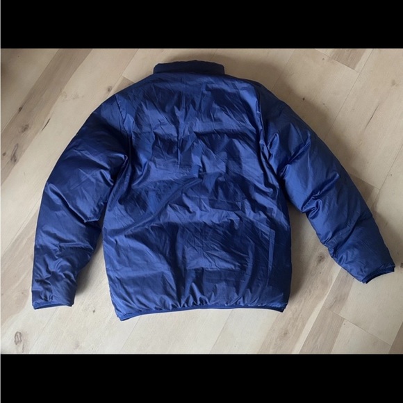 nike sportswear flight puffer mens medium royal blue green reversible coat - Picture 7 of 11